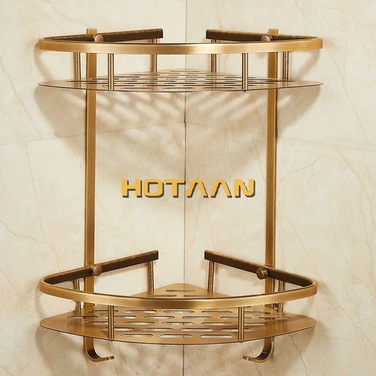DecorBites™ Double Layer Aluminum Bathroom Shower Basket Holder