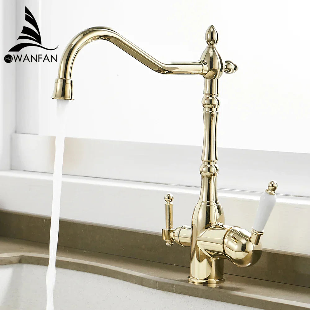 Grifo de cocina Decorbites™ con mezclador de purificación de agua, rotación de 360° para cocina WF-0193K