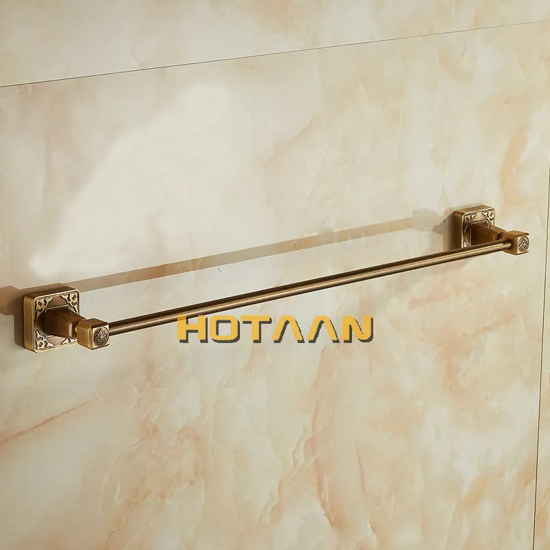 حامل مناشف فردي من نحاس عتيق من DecorBites™، ملحقات حمام مثبتة على الحائط