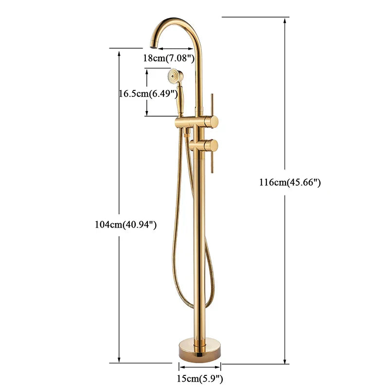 Grifo para lavabo y bañera DecorBites™ dorado con teleducha