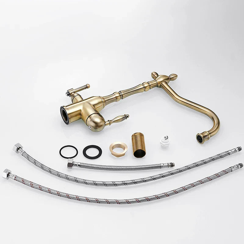 DecorBites™ Gold Kitchen Faucet with 360 Rotation, Cold/Hot Mixer Tap & Water Purification