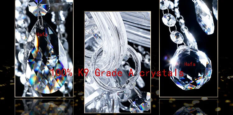DecorBites™ Crystal Chandelier LED Ceiling Pendant Lamp Fixture for Modern Indoor Decor