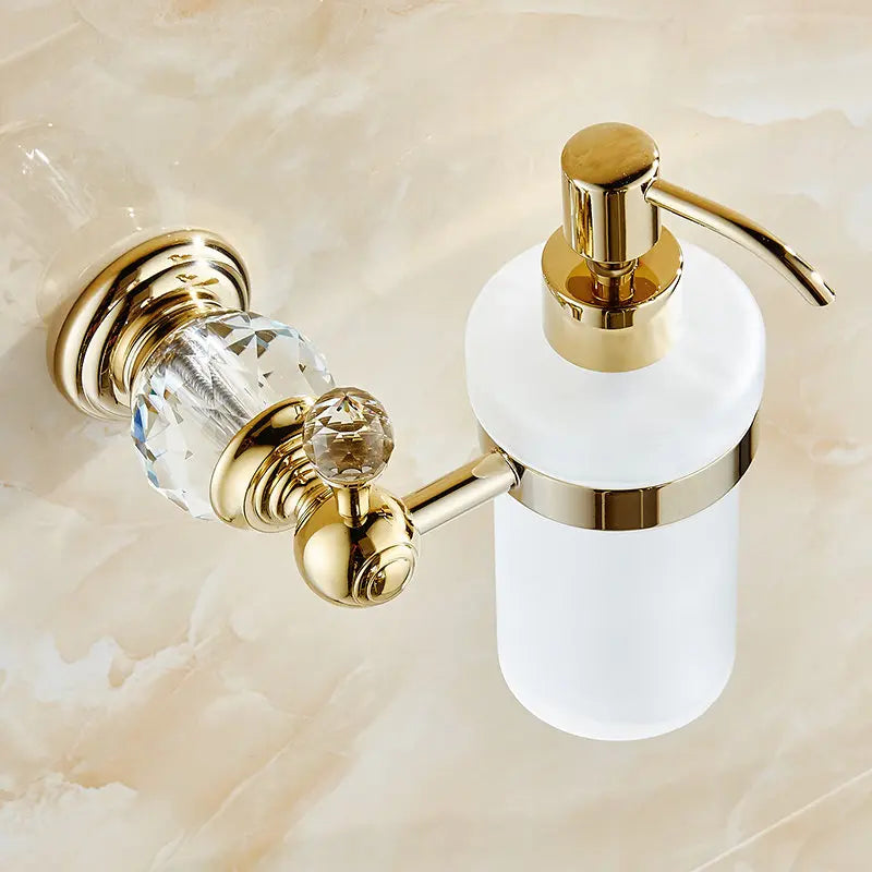 Juego de accesorios de baño DecorBites™ Crystal Brass Gold
