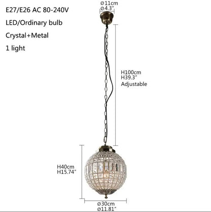 DecorBites™ Crystal Empire Ball Chandelier for Living Room Bedroom Hotel