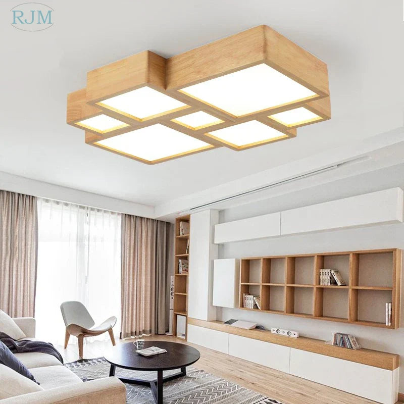 DecorBites™ Japanese Solid Wood Ceiling Lamp for Home Living Room Bedroom Study