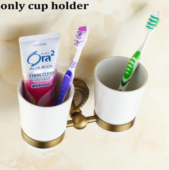 مجموعة إكسسوارات الحمام النحاسية DecorBites™: رف مناشف، بار، حامل أكواب، حامل ورق، خطاف ملابس