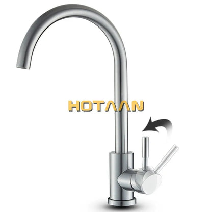 DecorBites™ Brushed Nickel Stainless Steel Kitchen Faucet with Single Handle and Single Hole