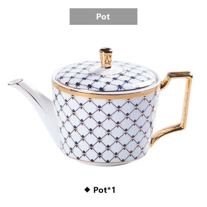 DecorBites™ Gold Porcelain Coffee & Tea Set, Elegant Bone China Luxury Ceramics