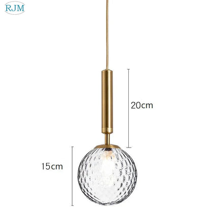 Lámpara colgante LED de bola de cristal DecorBites™: Diseño nórdico moderno, un solo cabezal, diseño creativo