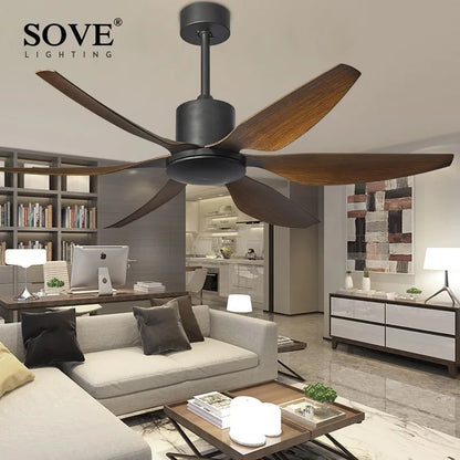 DecorBites™ 66" Modern LED Brown Ceiling Fan with Remote Control for Living Room