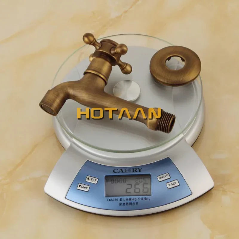 صنبور حوض الحمام DecorBites™ العتيق المصنوع من النحاس المثبت على الحائط للحديقة والحمام