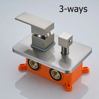 DecorBites™ Brass Wall Mounted Shower Mixer Valve with Orange Control Handle