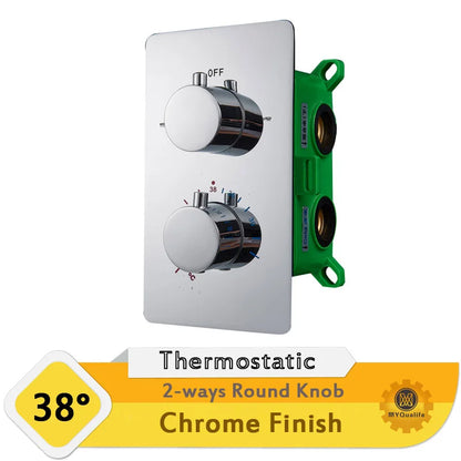 DecorBites™ Dual Handle Thermostatic Shower Mixer Valve - Chrome Finish