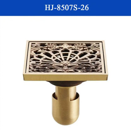 غطاء تصريف دش من النحاس العتيق من DecorBites™، مصفاة حمام منحوتة بتصميم فني أوروبي