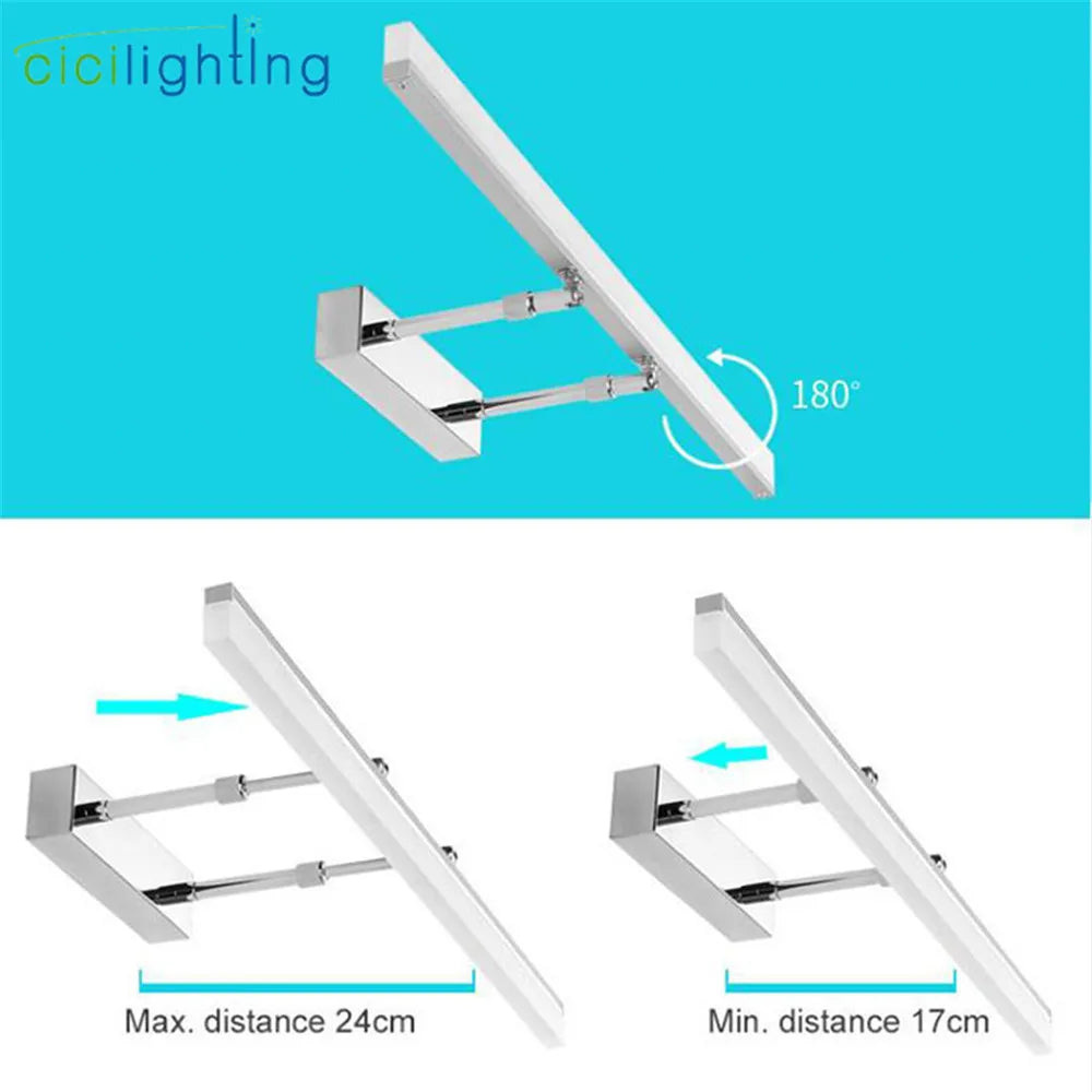 Luces LED DecorBites™ para espejo de baño o armario - Negro, plateado y cromado