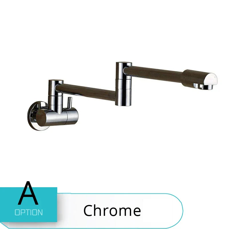 DecorBites™ Double Joint Spout Brass Kitchen Faucet, Single Hole Two Handle Swing Arm