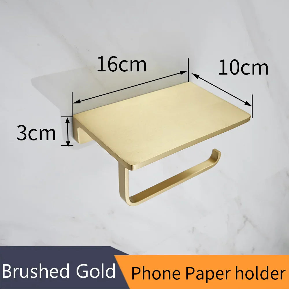 Conjunto de Herrajes para Baño Oro Decorbites™: Anillo para Toallas, Soporte para Cepillo de Inodoro - WF-552200