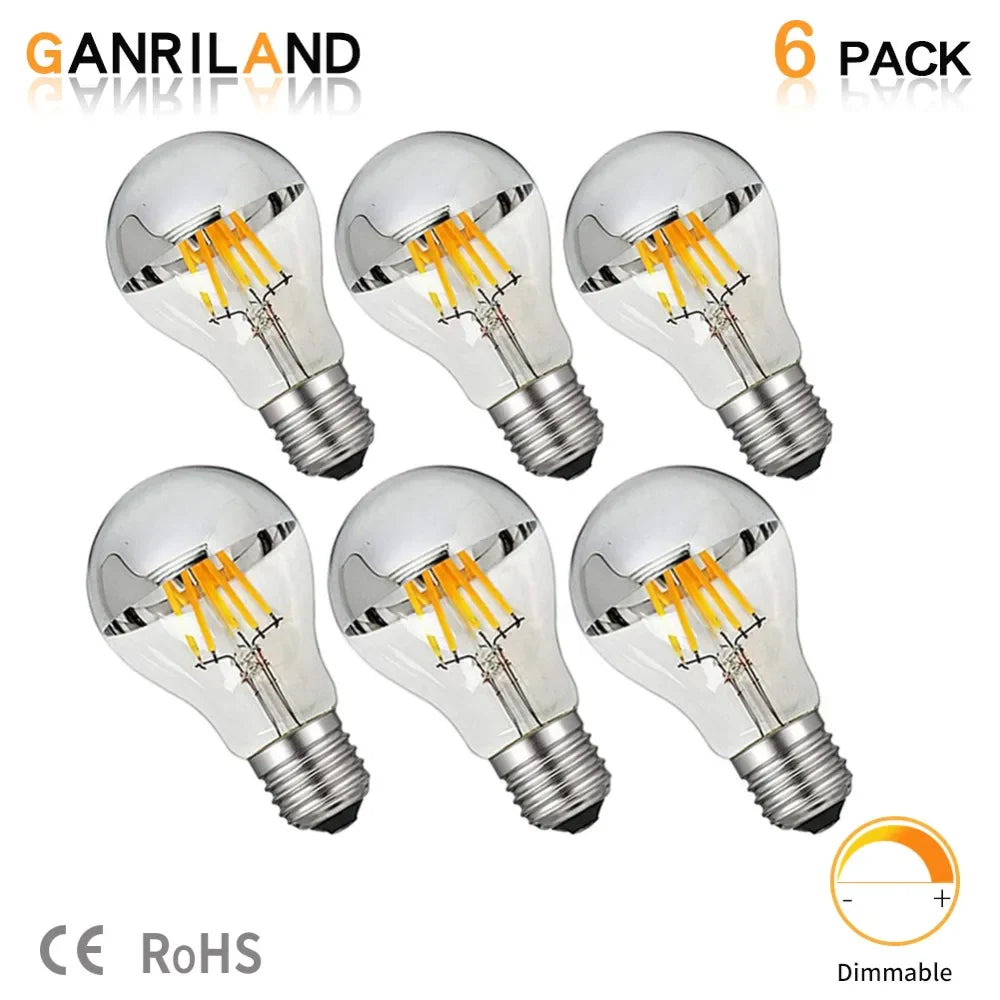 Bombilla LED Filamento™ Decorbites A19 Cúpula Plateada 8W 800lm Atenuable IRC 85 2700K 6000K Cálida Fría
