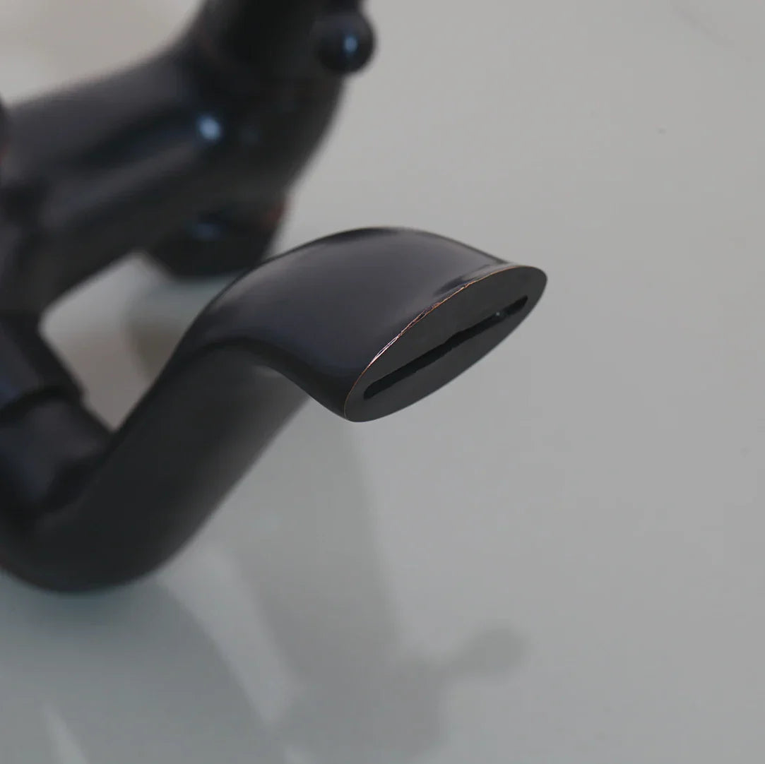 DecorBites™ Black Bathtub Faucet with Hand Shower Dual Handles Oil Rubbed Bronze