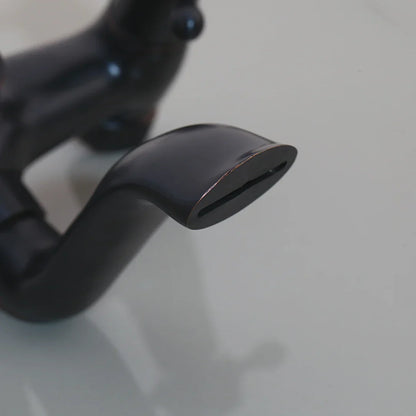 DecorBites™ Black Bathtub Faucet with Hand Shower Dual Handles Oil Rubbed Bronze