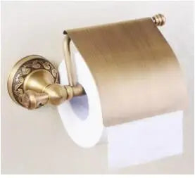 DecorBites™ Carved Antique Bronze Brass Bathroom Accessories Set with Solid Bath Hardware