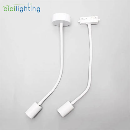 DecorBites™ Gooseneck Ceiling Light: E27 Hose Industrial Track LED Spot Lamp, Adjustable, Black White