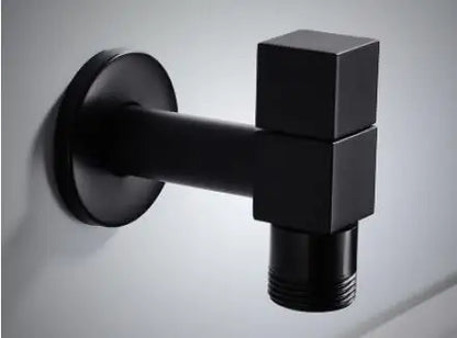 صنبور زاوية حمام نحاسي من DecorBites™، صنبور خلاط خارجي بارد واحد، لون أسود زيتي