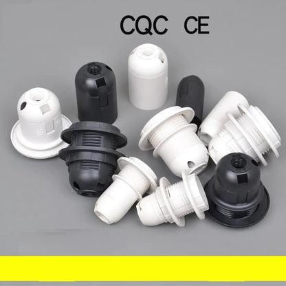 DecorBites™ E27 Lamp Bulb Holder Fitting, Black/White, 110v-220v Lighting Accessory