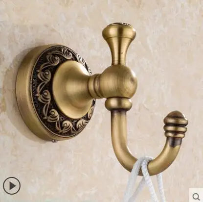 Juego de accesorios de baño DecorBites™ de cobre tallado: estante para toallas, toallero, portarrollos de papel, gancho para ropa