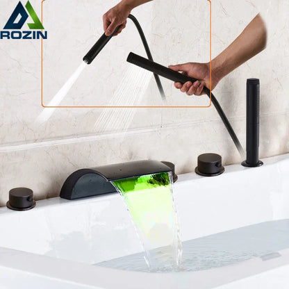 DecorBites™ Black Waterfall LED Bathtub Faucet Set