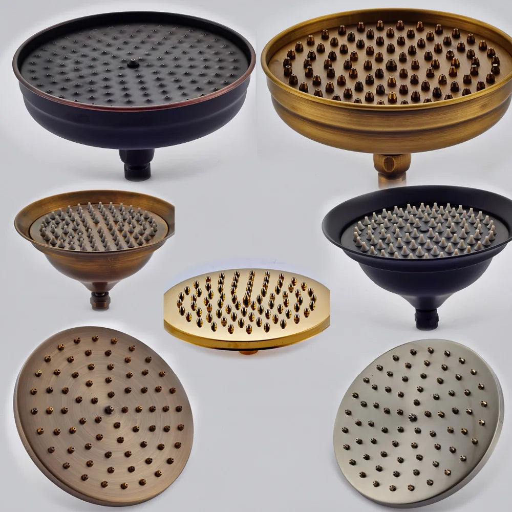 رأس دش نحاسي DecorBites™ مقاس 8 بوصات: بديل لصنبور الدش اليدوي لحمامك