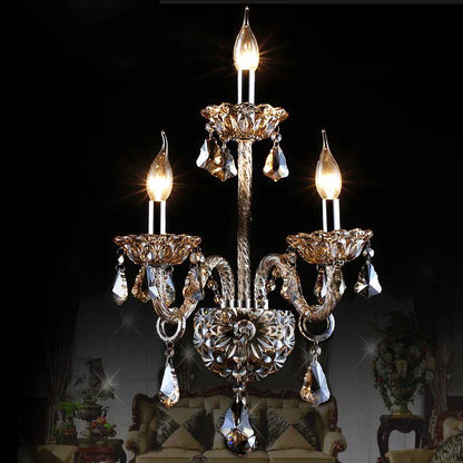 DecorBites™ Clear Crystal Wall Lamp with LED Bulbs for Luxury Bedside Lighting