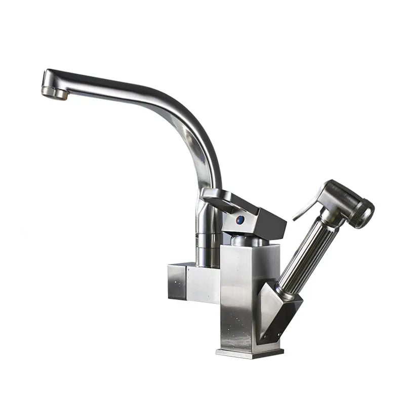 DecorBites™ LED Kitchen Faucet Mixer with Swivel Spouts and Pull-Out Spray