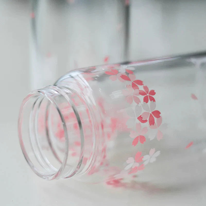 Botella de vidrio Kawaii Sakura de 310 ml con diseño de animal de caricatura lindo Decorbites™