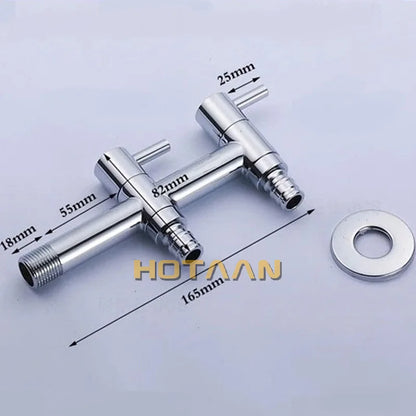 DecorBites™ Brass Dual Hole Garden Faucet Bib-cock for Washing Machine, Toilet, and Garden