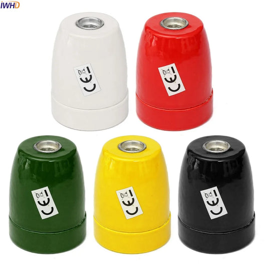 DecorBites™ E27 Ceramics Light Bulb Holder Socket Vintage Soquete Retro Lamp Base Holder