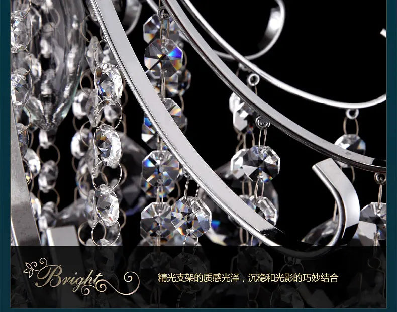 DecorBites™ Crystal Chandelier: Modern Silver/Gold Lustre De Cristal Pendant Light for Living Room