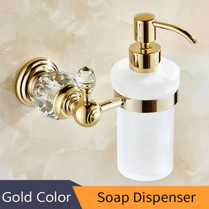 Juego de accesorios de baño DecorBites™ Crystal Brass Gold