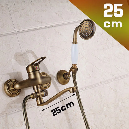 DecorBites™ Brass Long Nose Shower Faucet Wall Mount Single Handle Mixer Tap
