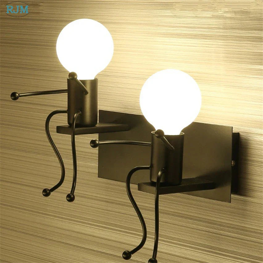 DecorBites™ Cartoon Children Iron Wall Lamps for Nordic Modern Living Bedroom Decor