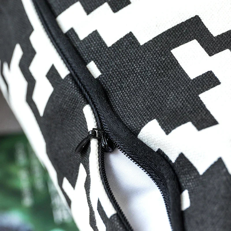 DecorBites™ Hounds Tooth Cushion Cover, Durable Canvas Pillowcase for Sofa Bed, 45x45cm/35x55cm