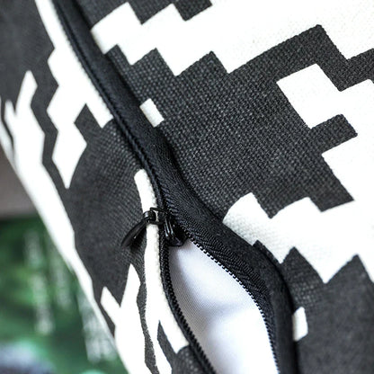 DecorBites™ Hounds Tooth Cushion Cover, Durable Canvas Pillowcase for Sofa Bed, 45x45cm/35x55cm