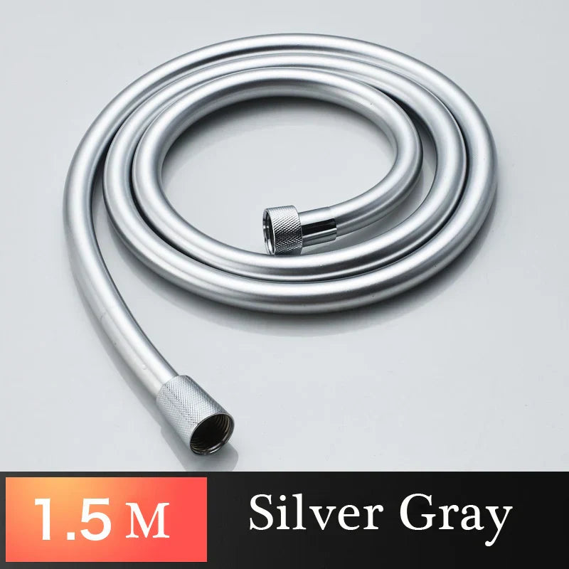 DecorBites™ High Pressure PVC Shower Hose with Handheld Head - Silver & Golden Smooth Design