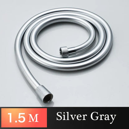 DecorBites™ High Pressure PVC Shower Hose with Handheld Head - Silver & Golden Smooth Design