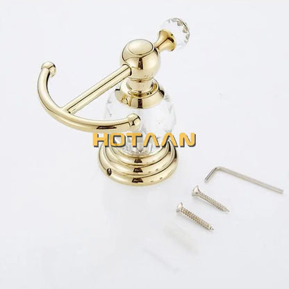 DecorBites™ Gold Crystal Robe Hook Towel Rack for Elegant Bathroom Decor