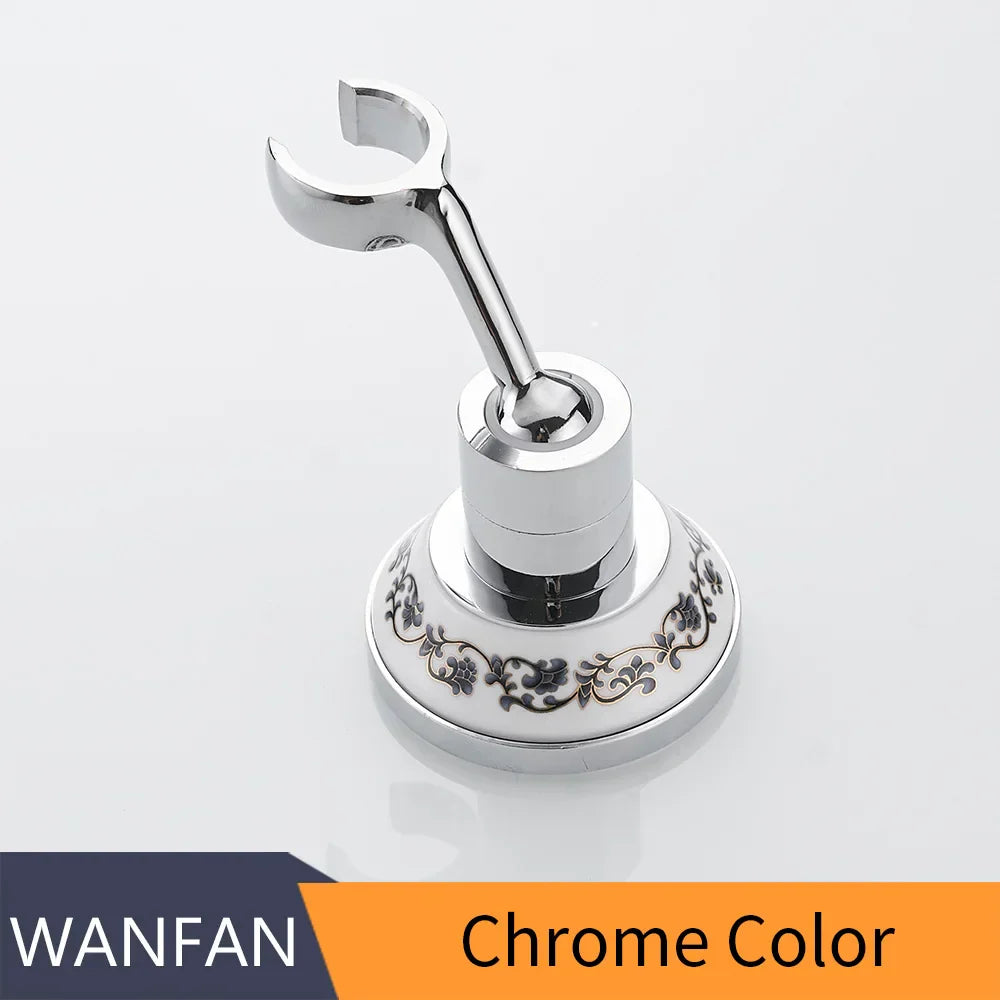 DecorBites™ Black Brass Swivel Handheld Shower Mount Bracket Holder - Bathroom Accessory