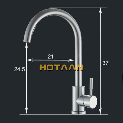 DecorBites™ Brushed Nickel Stainless Steel Kitchen Faucet with Single Handle and Single Hole