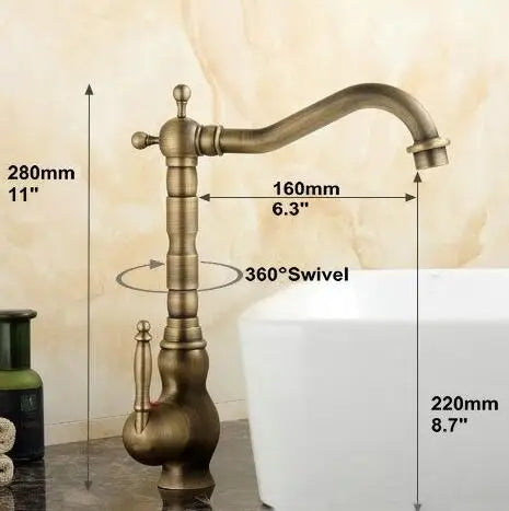 خلاط حوض من البورسلين من ديكوربايتس™، صنبور ساخن وبارد، دوار 360 درجة