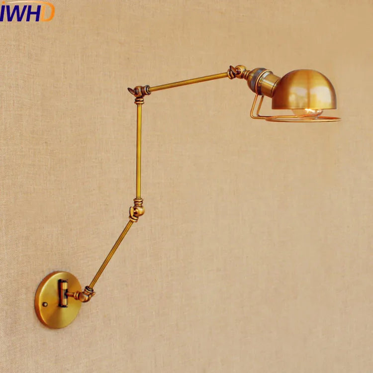 Aplique de pared LED DecorBites™ Gold Swing Arm Retro Loft Industrial