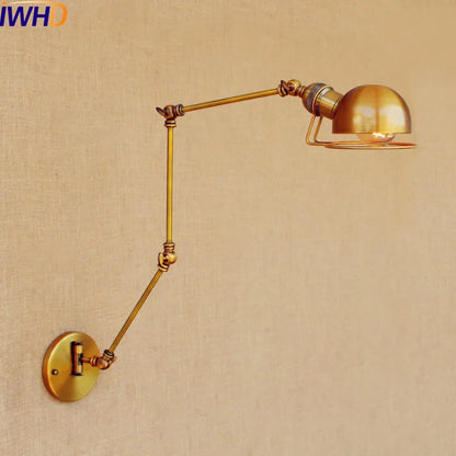 Aplique de pared LED DecorBites™ Gold Swing Arm Retro Loft Industrial